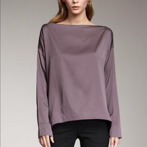 Vince silk purple boat neck blouse